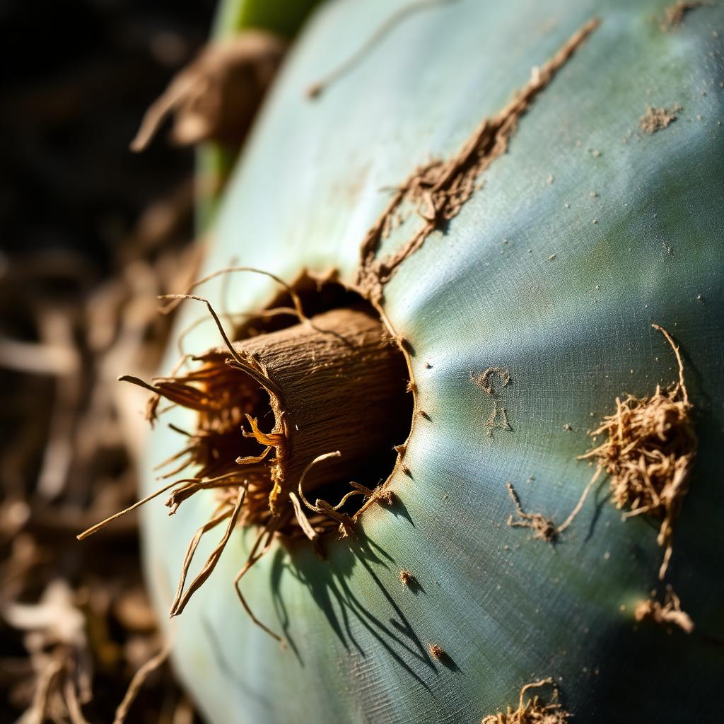 Macro of an agave heart