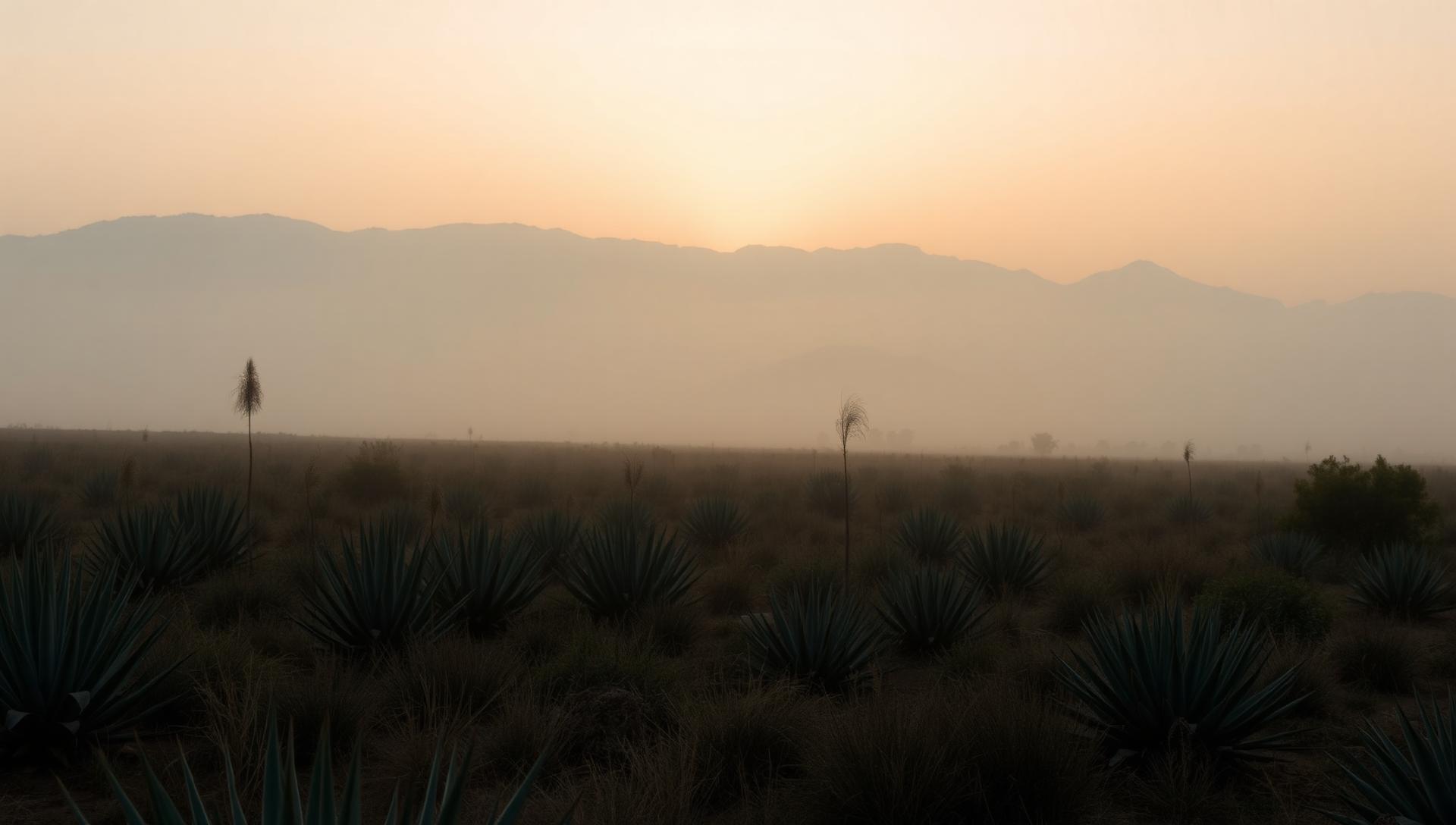 Oaxacan agave fields at dawn
